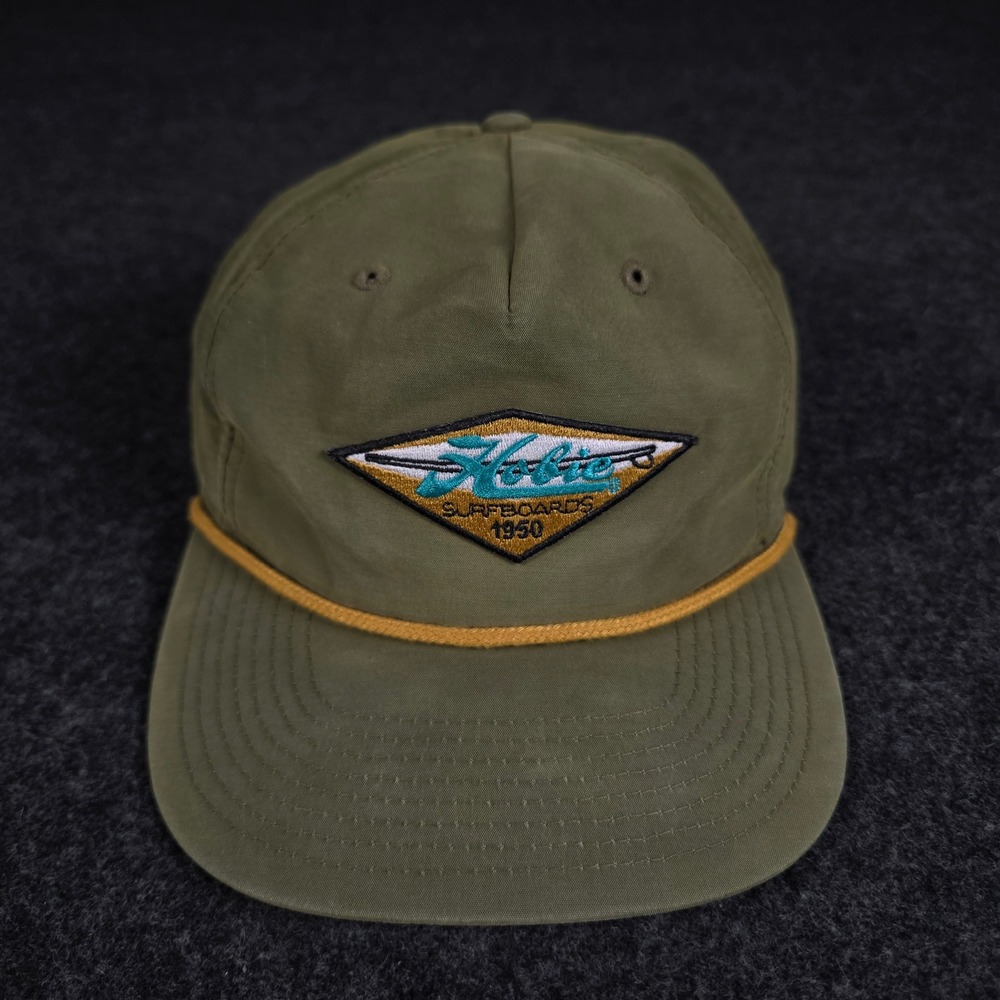 Vintage Hobie Surfboards Rope Hat Strap Back Spell Out Surfer Skater Richardson